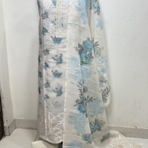 Cotton Linen with Applique Work